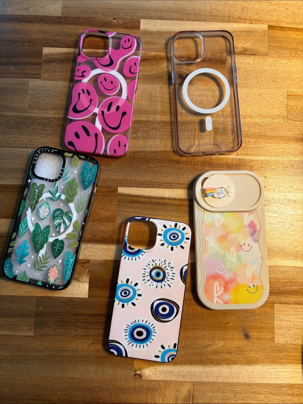 Assorted Pink Smiley & Pattern iPhone Cases - Pack of 5